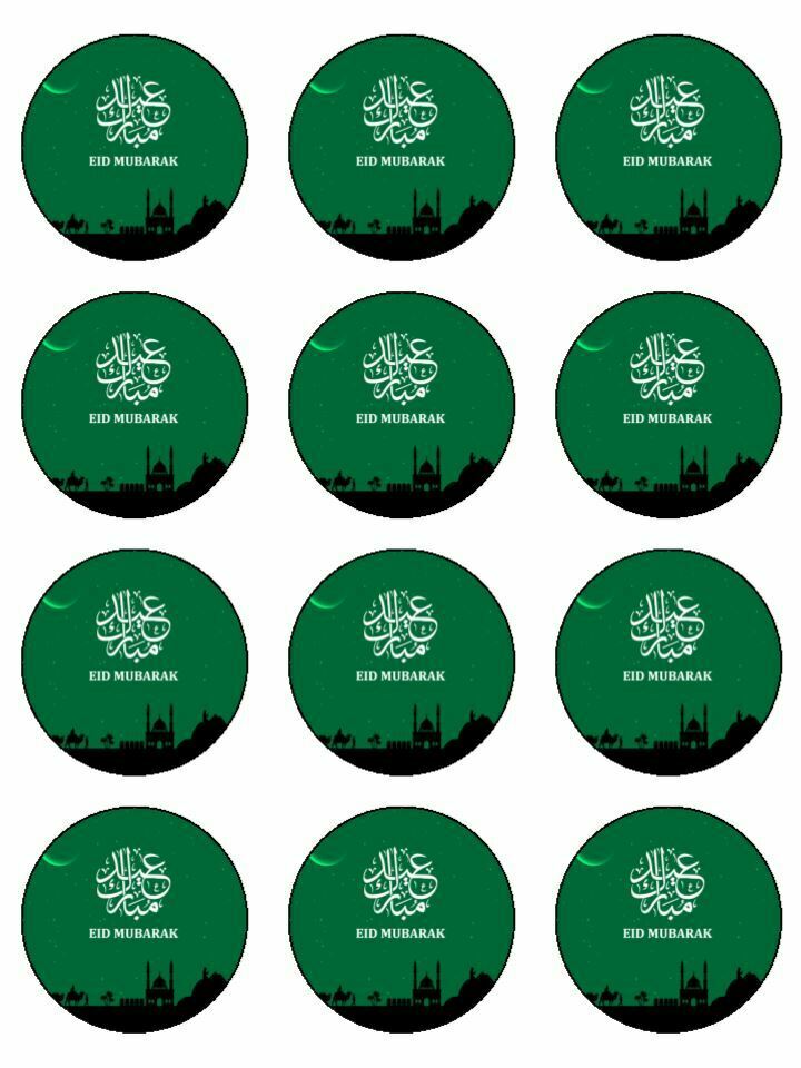 Eid-al-Adha festival Edible Printed CupCake Toppers Icing Sheet of 12 Toppers - The Cooks Cupboard Ltd