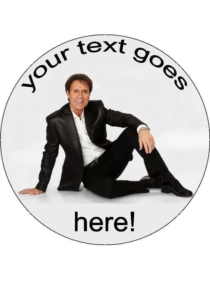 Cliff Richard Singer Personalised Edible Cake Topper Round Icing Sheet - The Cooks Cupboard Ltd