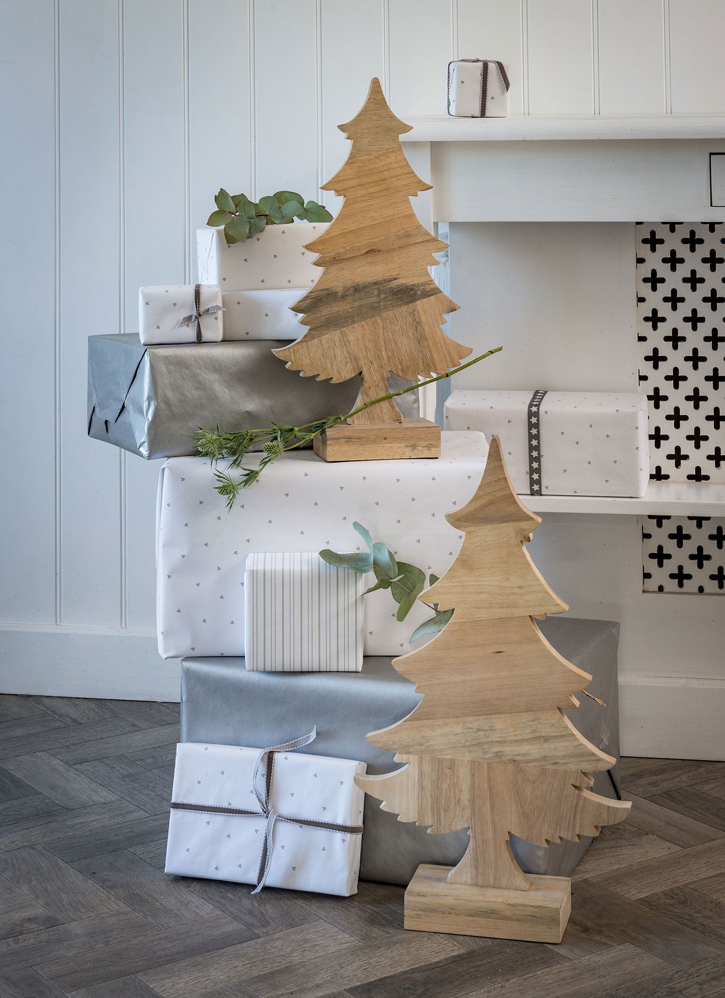 Blonde Wood Standing Christmas Tree - Sold Singly - Choose Preferred Size - Kate's Cupboard