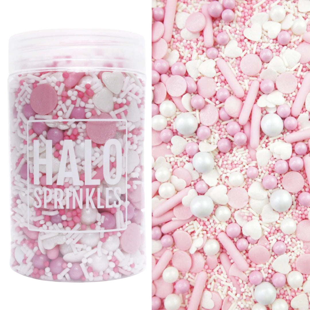 Halo Sprinkles - Luxury Edible Sprinkle Blend - Slumber Party - Pink & White - Kate's Cupboard