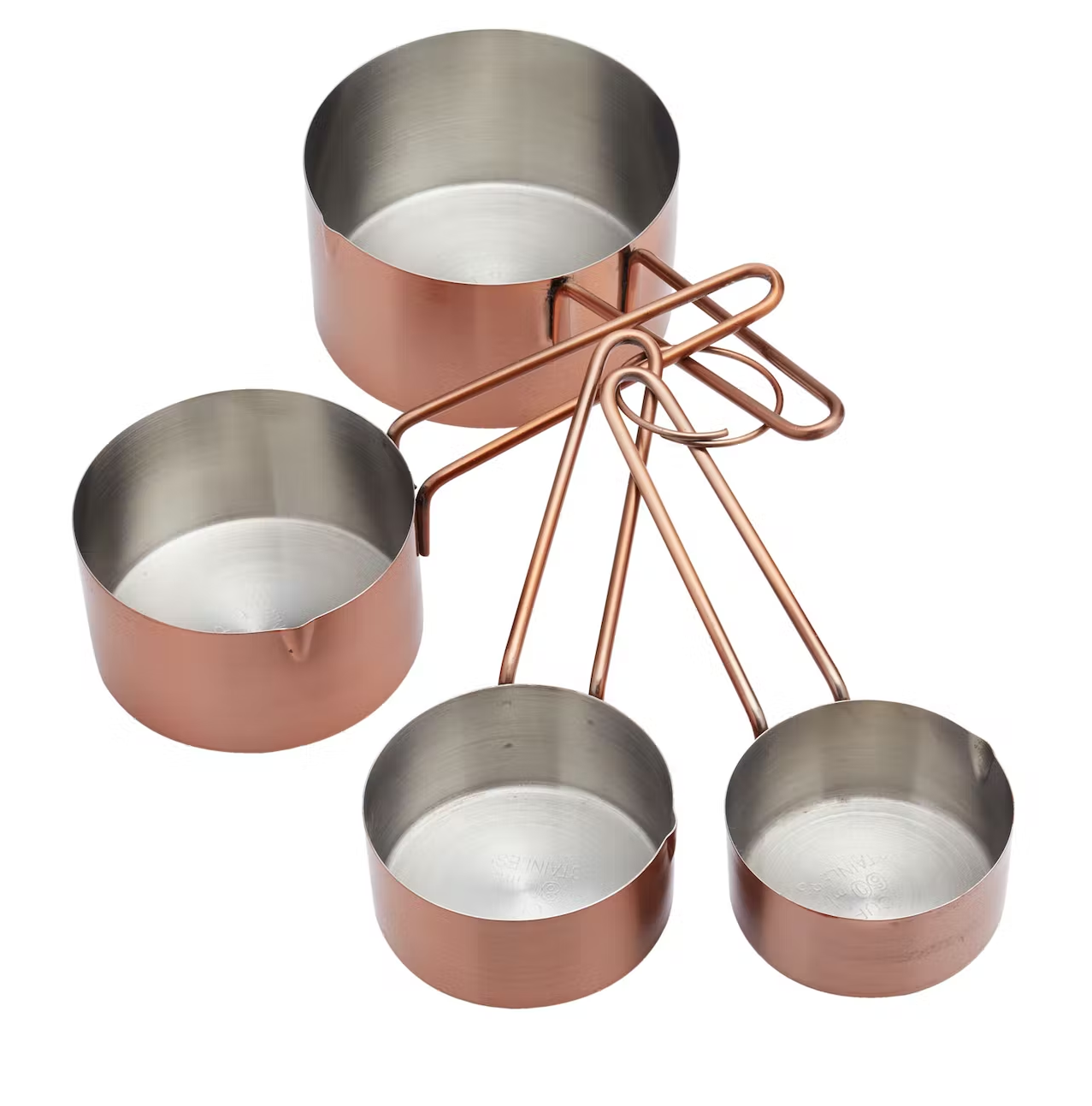 MasterClass Measuring Cup Set Stainless Steel / Copper Finish