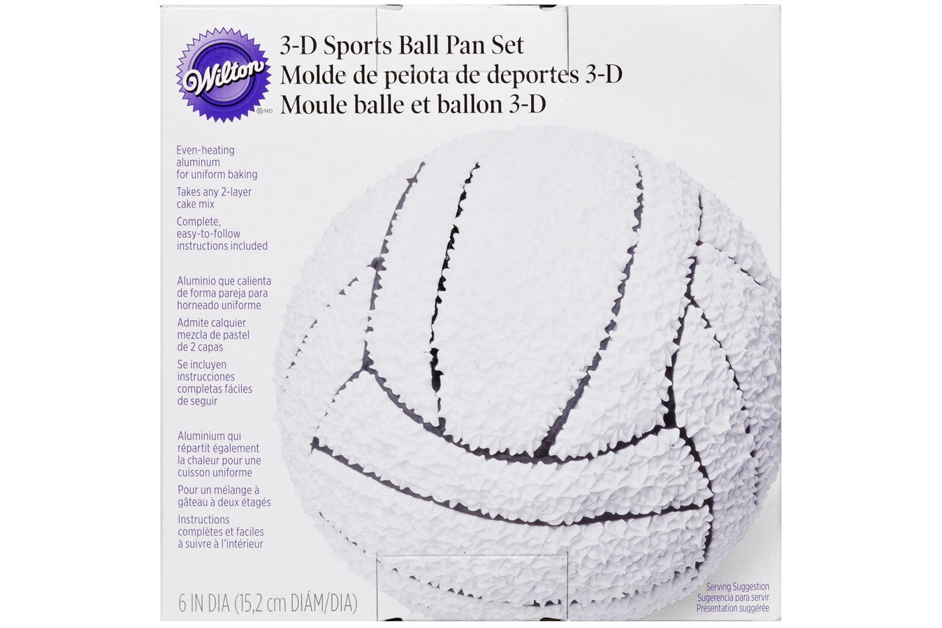 Wilton 3D Sports Ball Tin Set Ideal for Football and Other Ball Cakes - The Cooks Cupboard Ltd