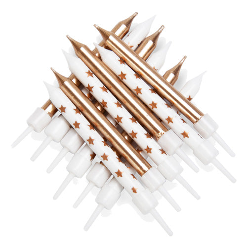 Gold Star Birthday / Celebration Candles 7.5cm - Pack of 12