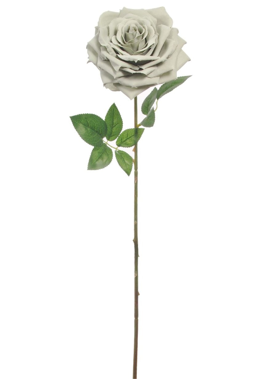 Artificial Flower Silk Long Stem Marie Rose - Grey