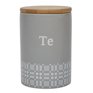 Grey Ceramic Storage Cannister - Te - Welsh Tea - Kate's Cupboard