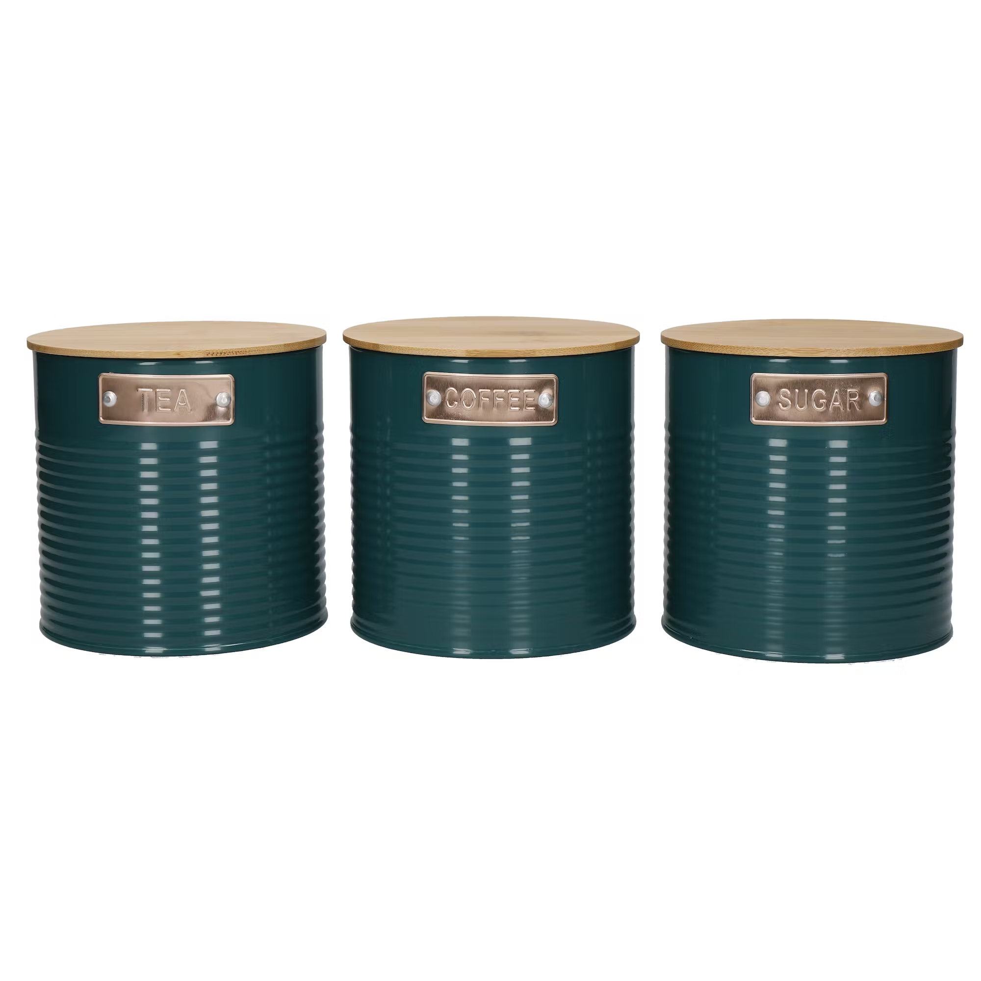 KitchenCraft Tea, Coffee and Sugar Storage Canisters Set of 3 - Teal - Kate's Cupboard