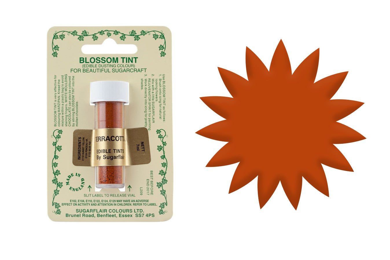 Sugarflair Blossom Tint Terracotta - The Cooks Cupboard Ltd