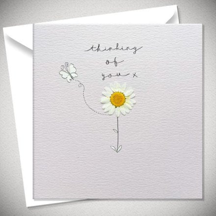 Greeting Card with Envelope - Thinking of you with Daisy Detail - Kate's Cupboard