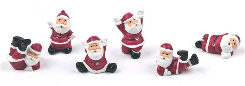 Tumbling Santas Father Christmas Plastic Cake Toppers - Assorted - The Cooks Cupboard Ltd