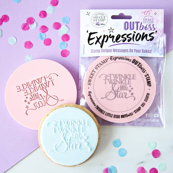 Sweet Stamp OUTboss Outbossing Sugarcraft Stamp - Twinkle Twinkle Little Star - Kate's Cupboard