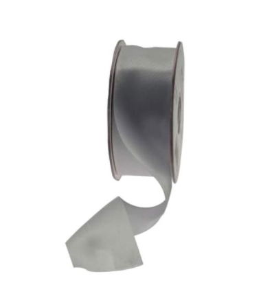 Silver Double Faced Satin Ribbon 38mm - The Cooks Cupboard Ltd
