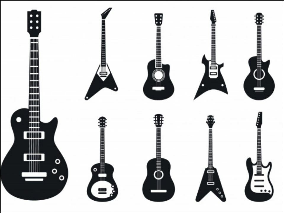 Guitar musical musician Silhouettes Edible Printed Cake Decor Topper Icing Sheet Toppers Decoration