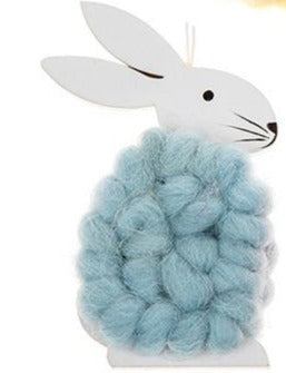 Easter Fun Woolly Hanging Blue Bunny - The Cooks Cupboard Ltd