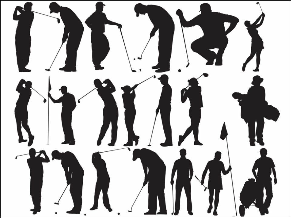 Golf golfing Golfer hobby Silhouettes Edible Printed Cake Decor Topper Icing Sheet Toppers Decoration